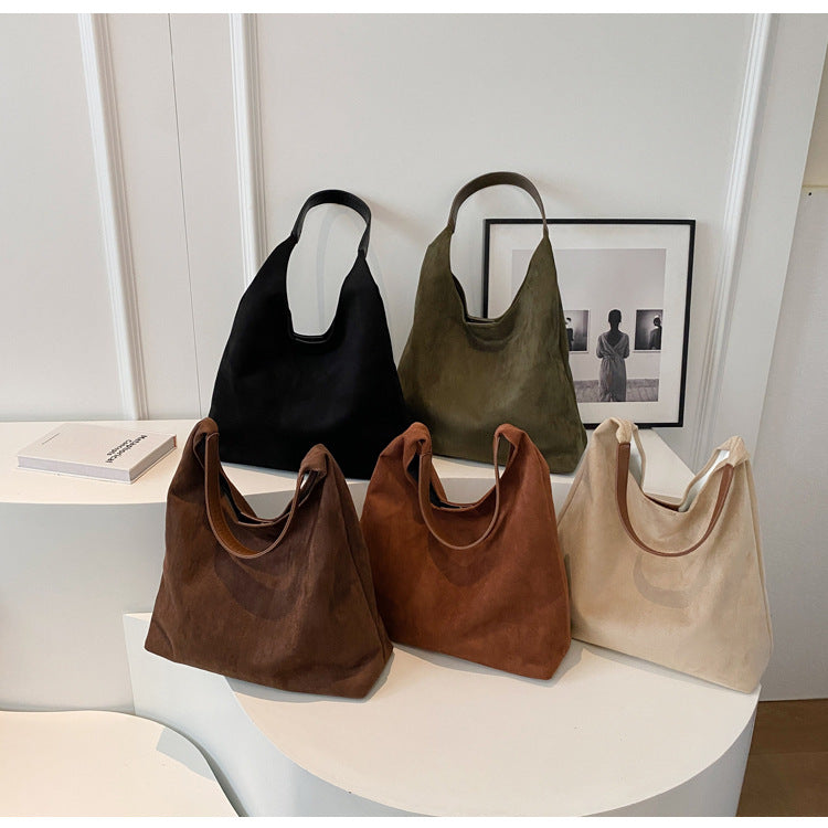 RetroSoft Suede Shoulderbag | Inclusief Bijpassende Clutch