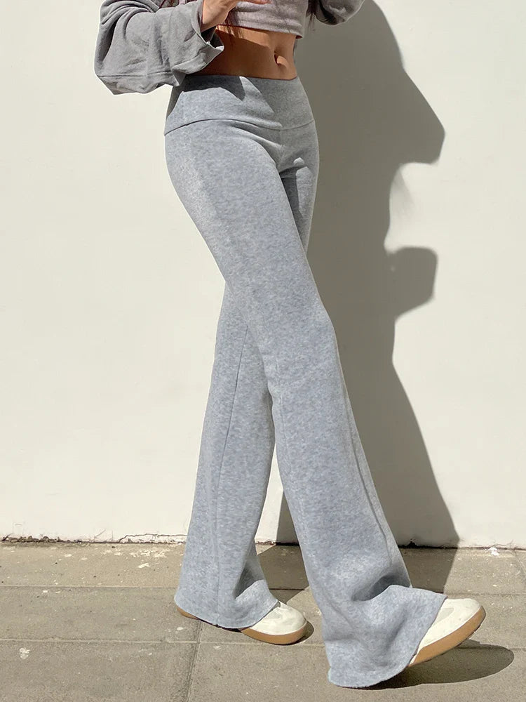 Anouk - Lange Flared Broek van Stretch Materiaal