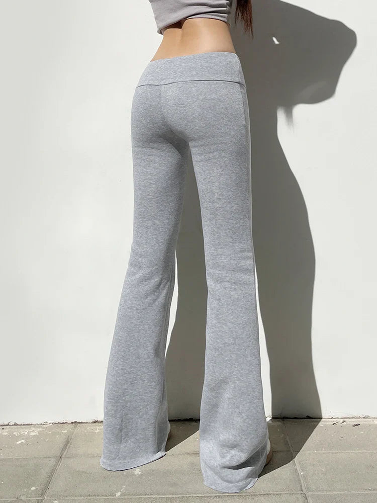 Anouk - Lange Flared Broek van Stretch Materiaal