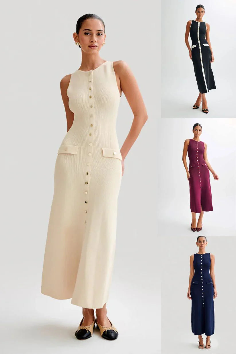 Sarai™ - Sleeveless Buttoned Maxi Dress